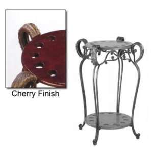 12 Cue Wrought Iron Round Floor Rack (Antique Bronze / Cherry Finish)