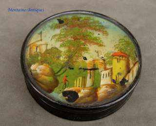Antique hand painted Snuff Box 19th century  