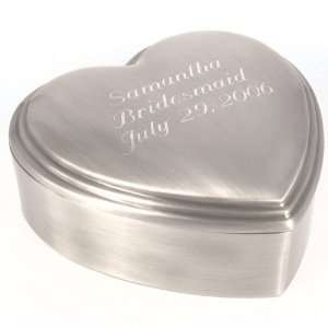 Antique Pewter Classic Heart Jewelry Box:  Kitchen & Dining