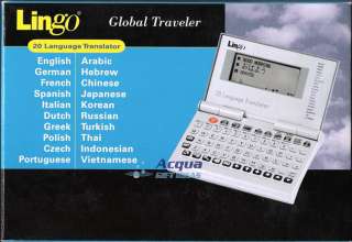 LINGO GLOBAL 20 LANGUAGE ELECTRONIC TRANSLATOR TRAVELER  