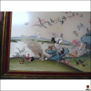 ANTIQUE FRAMED CHINESE SU SILK EMBROIDERY SIGNED  