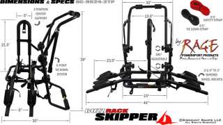 Rage Buzz Rack Skipper Car Bicycle Rack Dimensions and Specifications