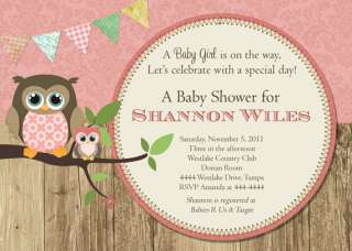 OWL BABY SHOWER INVITATIONS U PRINT FAST  