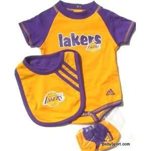  NEWBORN Baby Infant Los Angeles Lakers Onesie Bib Booties 