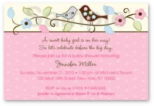 Love Bird Flower Baby Shower Invitation Print Your Own  