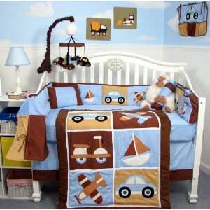 Happy Voyage Baby Crib Nursery Bedding Set 13 pcs included Diaper Bag 