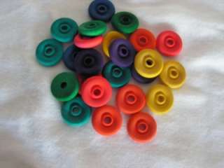 25 WOOD WHEELS 3/4 Bird Toy Parts Kids Crafts Colors!!  