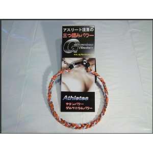  Titanium Baseball / Softball Necklace Orange / White 20 