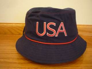 USA bucket Hat ~ Olympic Made by ROOTS ~ Blue or White ~ New in Bag 