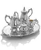  Wallace Grande Baroque Silver plate 5 Piece Tea 