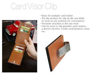 Genuine Leather Car Sun Visor CliP Wallet Card Holder  
