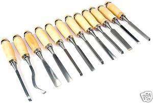 12 PIECE QUALITY WOOD CHISEL SET CARVING WOODWORKERS  