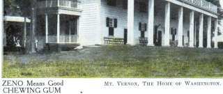 Zeno Chewing Gum 1907 Postcard Manitowoc Wis/ Mt Vernon  