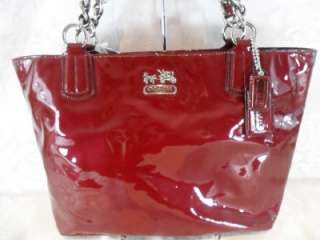 COACH RUBY RED WINE PATENT LEATHER CHELSEA TOTE  