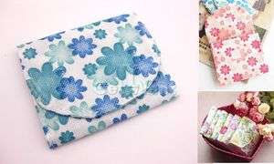 Cotton Sanitary Towel Napkin Pad Purse Holder Case Bag Organizer Pouch 