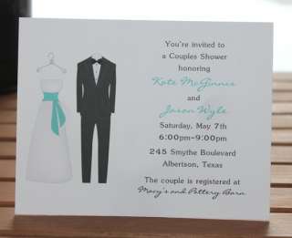 Bride and Groom Personalized Couples Bridal Shower Invitations   Set 
