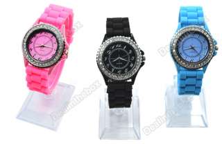 Gel Silicone Crystal Men Lady Jelly Watch Gifts Classic  