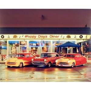  1957 Chevy Bel Air and 2 1950 Mercury Cars at Old Cafe 