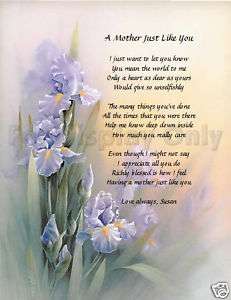 Personalized Poem for Mom Birthday or Mothers Day Gift  