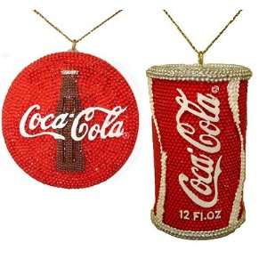  Club Pack of 12 Beaded Coca Cola Can and Bottle Cap 