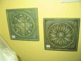 Home Decor Floral Relief Wall Plaques ~ Set of 2 ~ NEW  