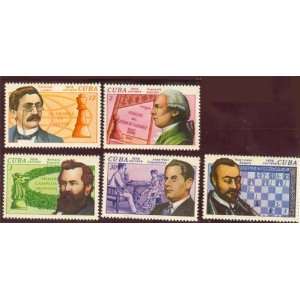  Chess Stamps rare collectible set of 5 stamps from Cuba 