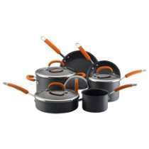   US)   Rachael Ray Hard Anodized Nonstick 10 Piece Cookware Set, Orange