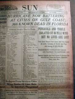   THE GREAT MIAMI HURRICANE Florida disaster headline Many Dead  
