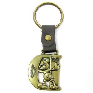 Disney Mickey Mouse Brass Initial Key Ring Letter D  