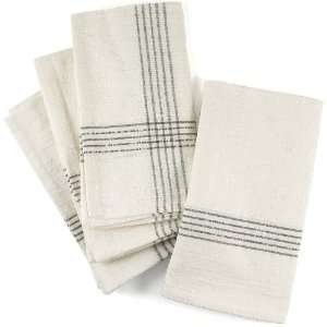   Colored Brown Striped Cotton Napkins, Set Of 12