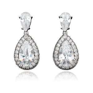  Crislu Iced Pear Drop Earrings (0.9 cttw): CRISLU: Jewelry