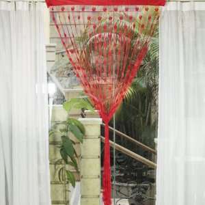   Tassel String Door Curtain Window Room Divider   Red