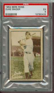 1952 Berk Ross Edwin Duke Snider PSA 5 Dodgers  