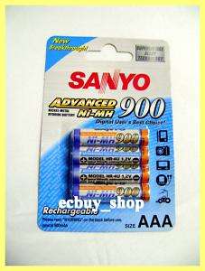 Sanyo 900 mAh AAA NiMH Rechargeable Battery x4 /case  