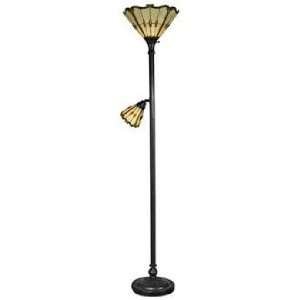 Dale Tiffany Jewel Torchiere Floor Lamp with Side Light 