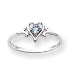    14k Gold White Gold Genuine December Birthstone Heart Ring Jewelry