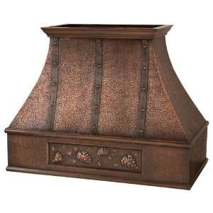   Solid Copper Range Hood with Grape Motif   Hood Only