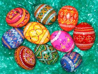10 Wooden Painted Ukrainian Easter Eggs Pysanky Pysanka  