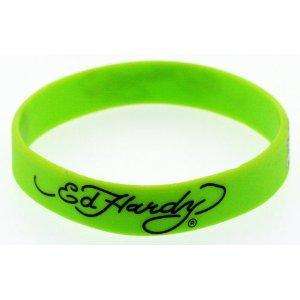 Beautiful Genuine Ed Hardy Green Silicone Wristband Bracelet  