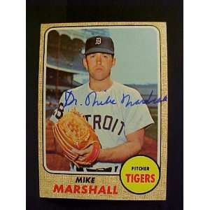 Mike Marshall Detroit Tigers #201 1968 Topps Signed Autographed 