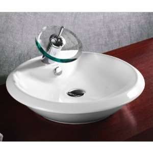  Caracalla CA4140 Round White Ceramic Vessel Bathroom Sink 