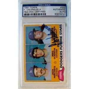 Fernando Valenzuela SIGNED 1981 Topps Card PSA SLABBED   Signed MLB 