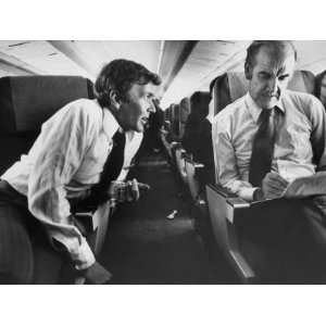 Democrat George Mcgovern with Aide on Plane During His Presidential 