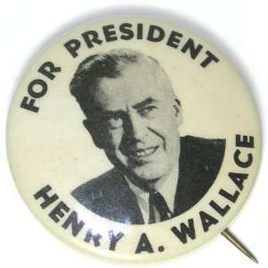 Vintage Original 1948 Henry Wallace for President Political Campaign 