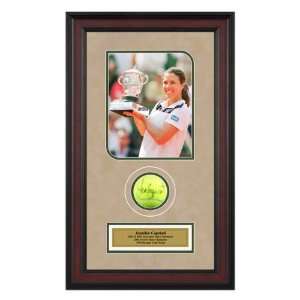  Jennifer Capriati Framed Autographed Tennis Ball with 