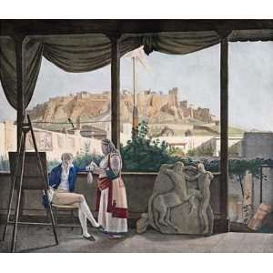  A View of The Acropolis by Louis Dupre. Size 22.00 X 18.88 