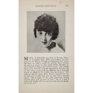  1925 Mabel Normand Raymond McKee Silent Film Actor 