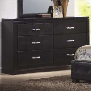  201403 Dylan Faux Leather 6 Drawer Dresser in