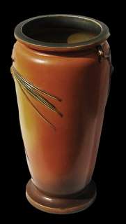   ROSEVILLE BROWN PINECONE ART POTTERY TROPHY RARE UMBRELLA STAND HUGE
