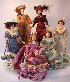 Dollshouse miniature Porcelain Doll ~ blue dress 112  
